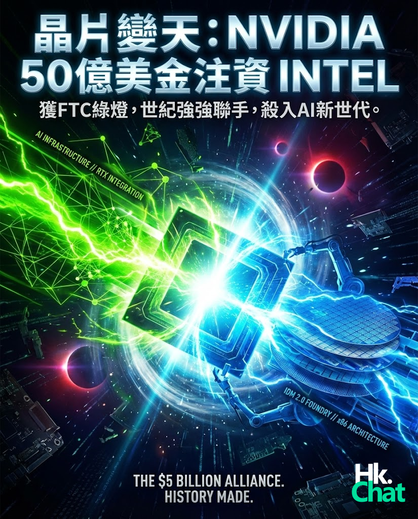 晶片界大變天！NVIDIA 50億注資 Intel 獲綠燈，強強聯手殺入 AI 新世代
